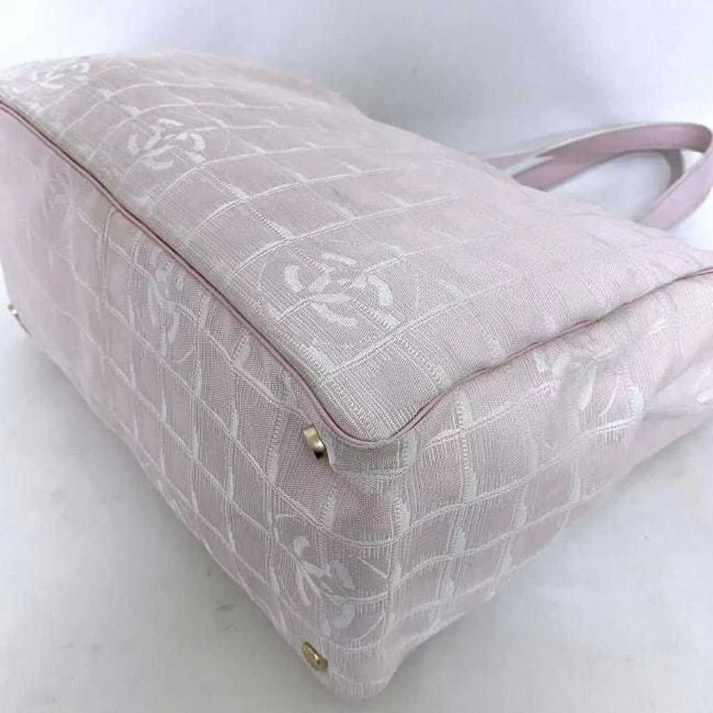 Pre-Owned Chanel MM Pink New Line A15991 Nylon Leather 8216800 CHANEL Coco Mark Tra Ladies (Good)