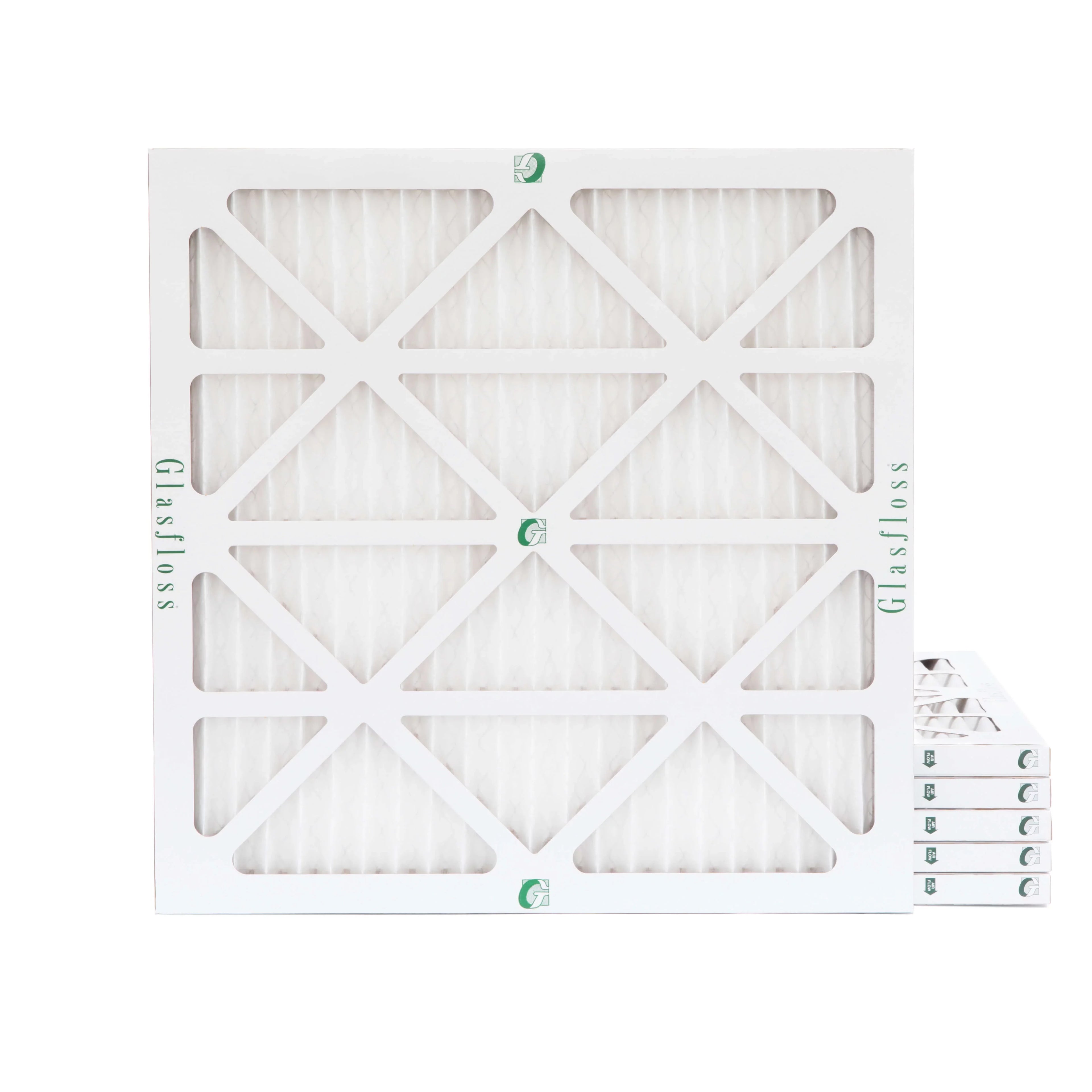 6 Pack of 25x25x1 MERV 10 Pleated Air Filters by Glasfloss. Actual Sizeize: 24-1/2 x 24-1/2 x 7/8