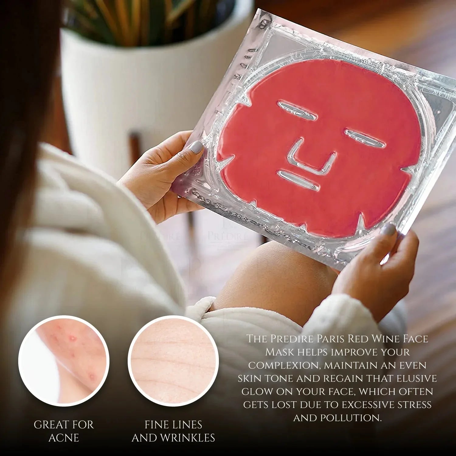 Red Wine Anti-Aging Facial Mask - Sizeingle Mask