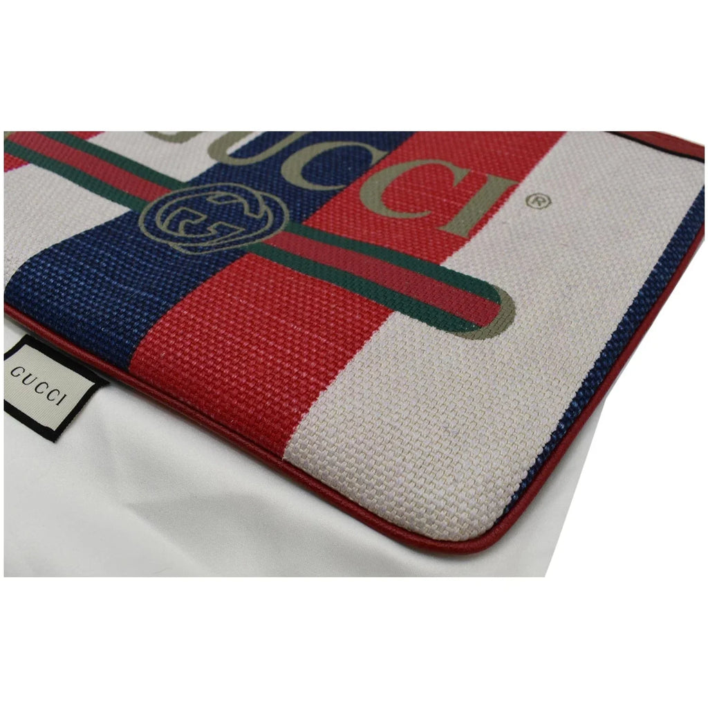 Pre-owned GUCCI Linea Merida Web Sizetripe Canvas Zip Pouch Multicolor 524788