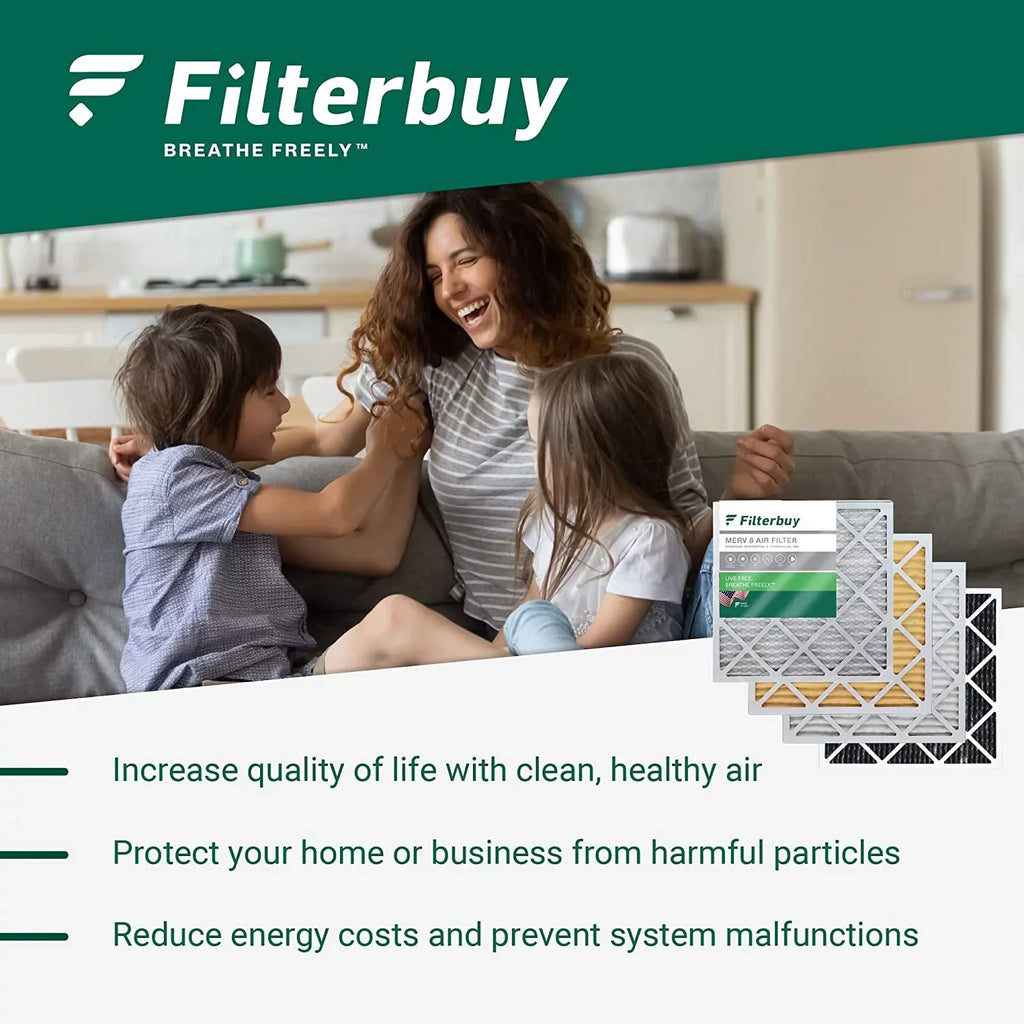 Filterbuy 20x20x2 MERV 11 Pleated HVAC AC Furnace Air Filters (3-Pack)