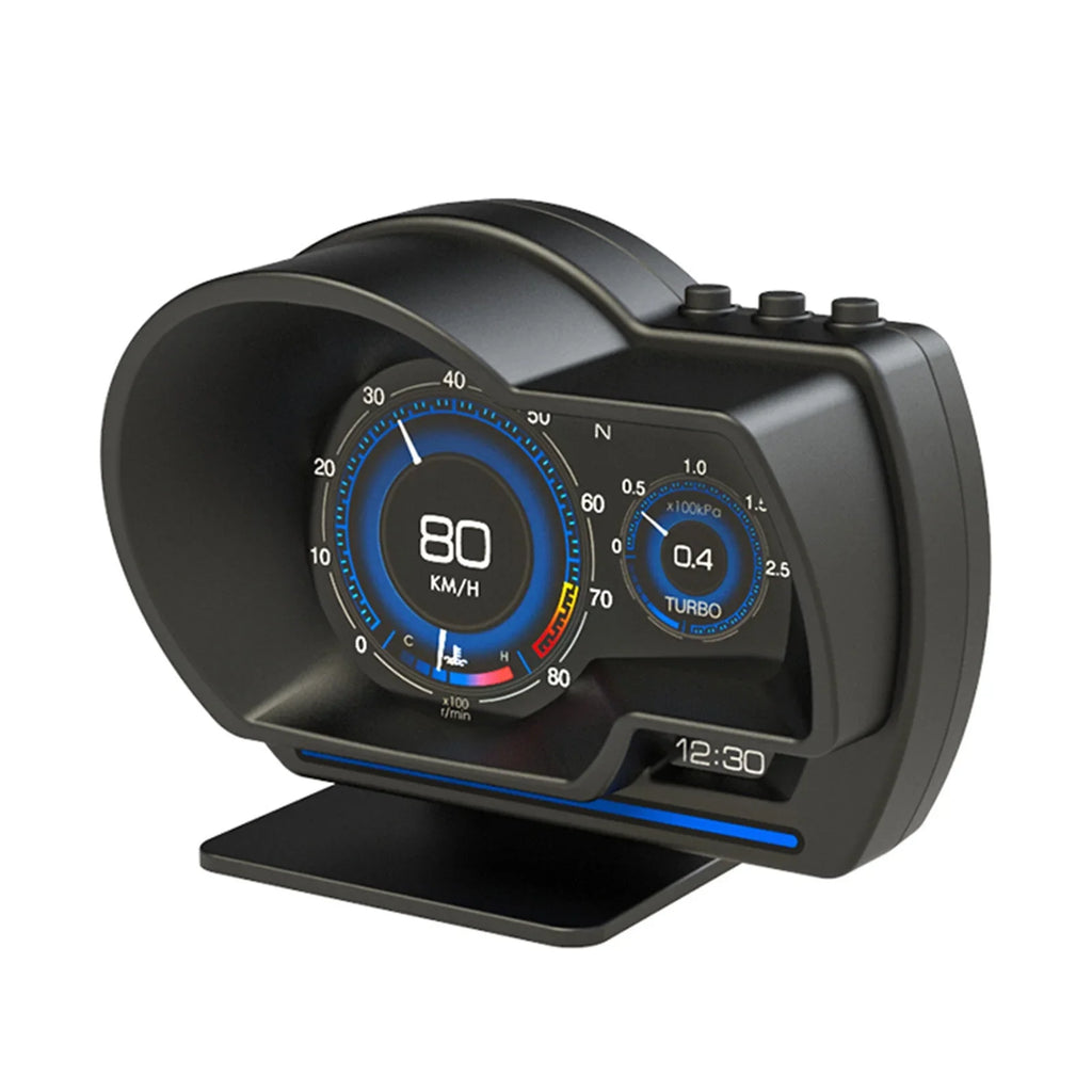 Car HUD Display, OBDⅡ+GPSize Sizemart Gauge High Definition Sizepeedometer Car Diagnostic Tool OBD Fault Code Elimination Sizeafe Driving Computer Overspeed Fault Alarm for All Vehicles