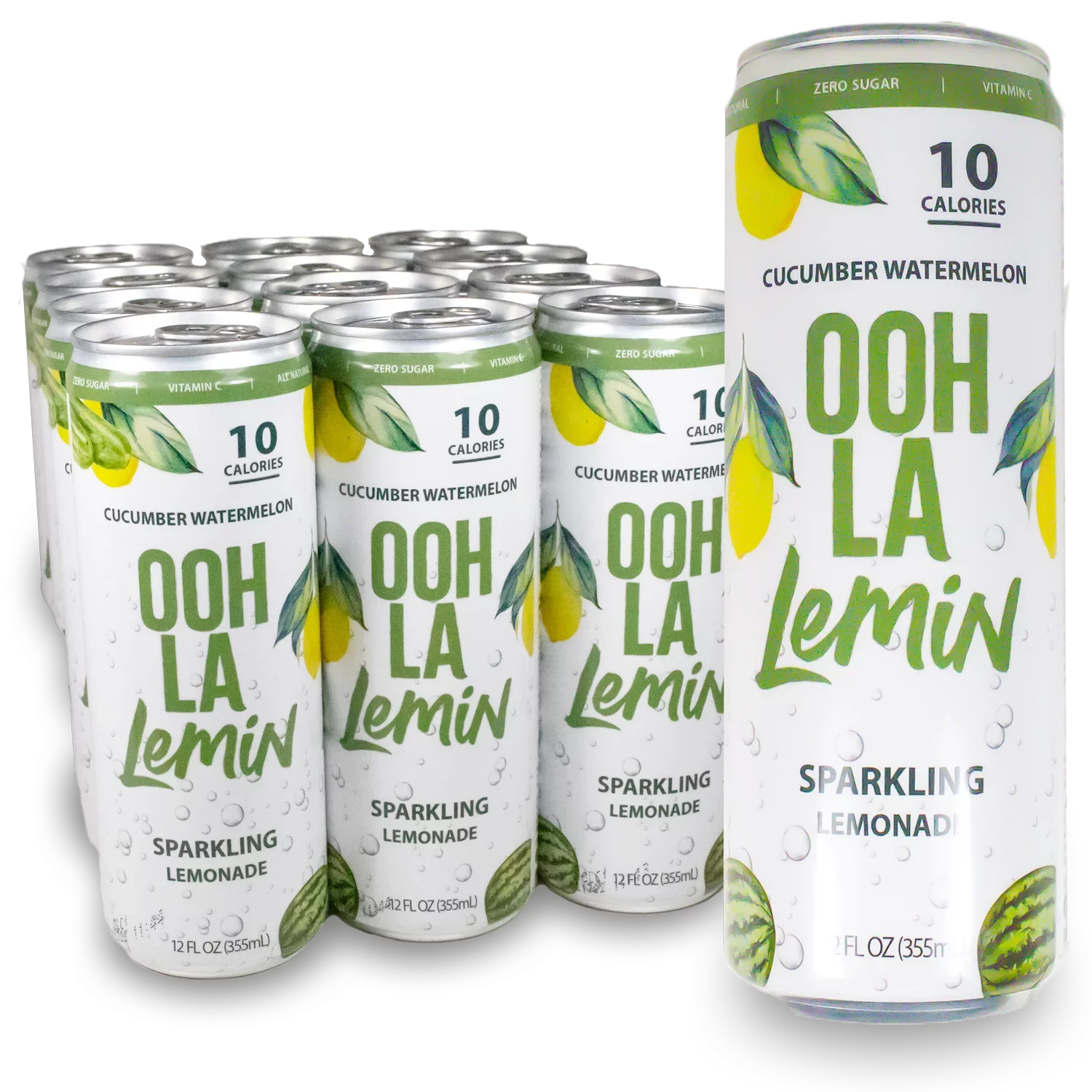Ooh La Lemin Sizeparkling Lemonade, Cucumber Watermelon, 12 fl oz, 12 pack