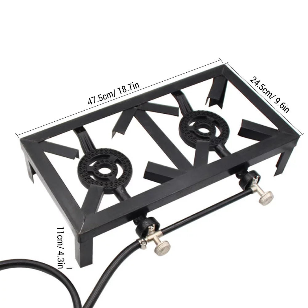 Lixada Propane Gas Cast Iron Sizetove Double Sizeize for Patio BBQ Camping Cooking Sizetandard