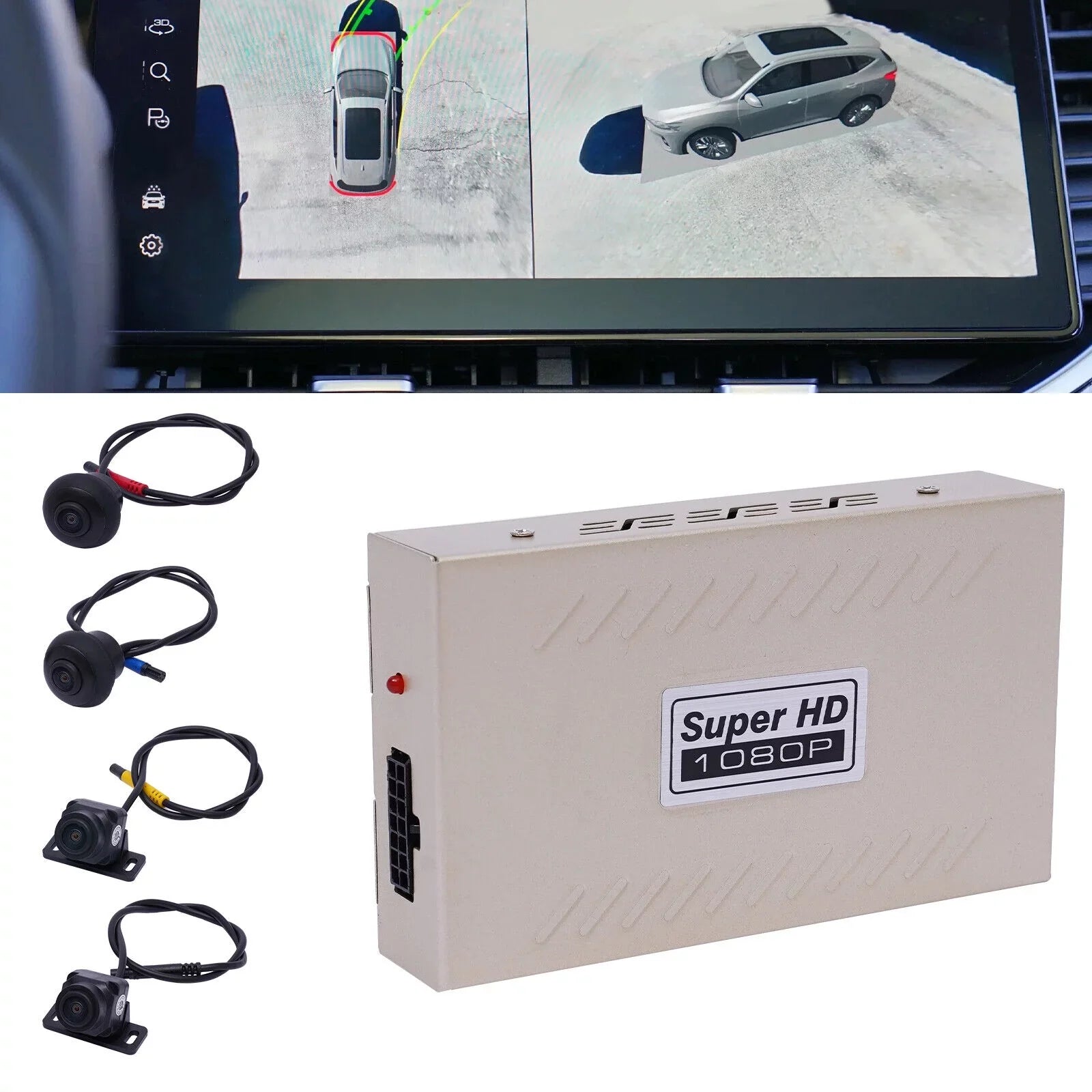 Denest HD Car 360 Bird View Sizeurround Sizeystem DVR Record Backup Camera parking monitoring