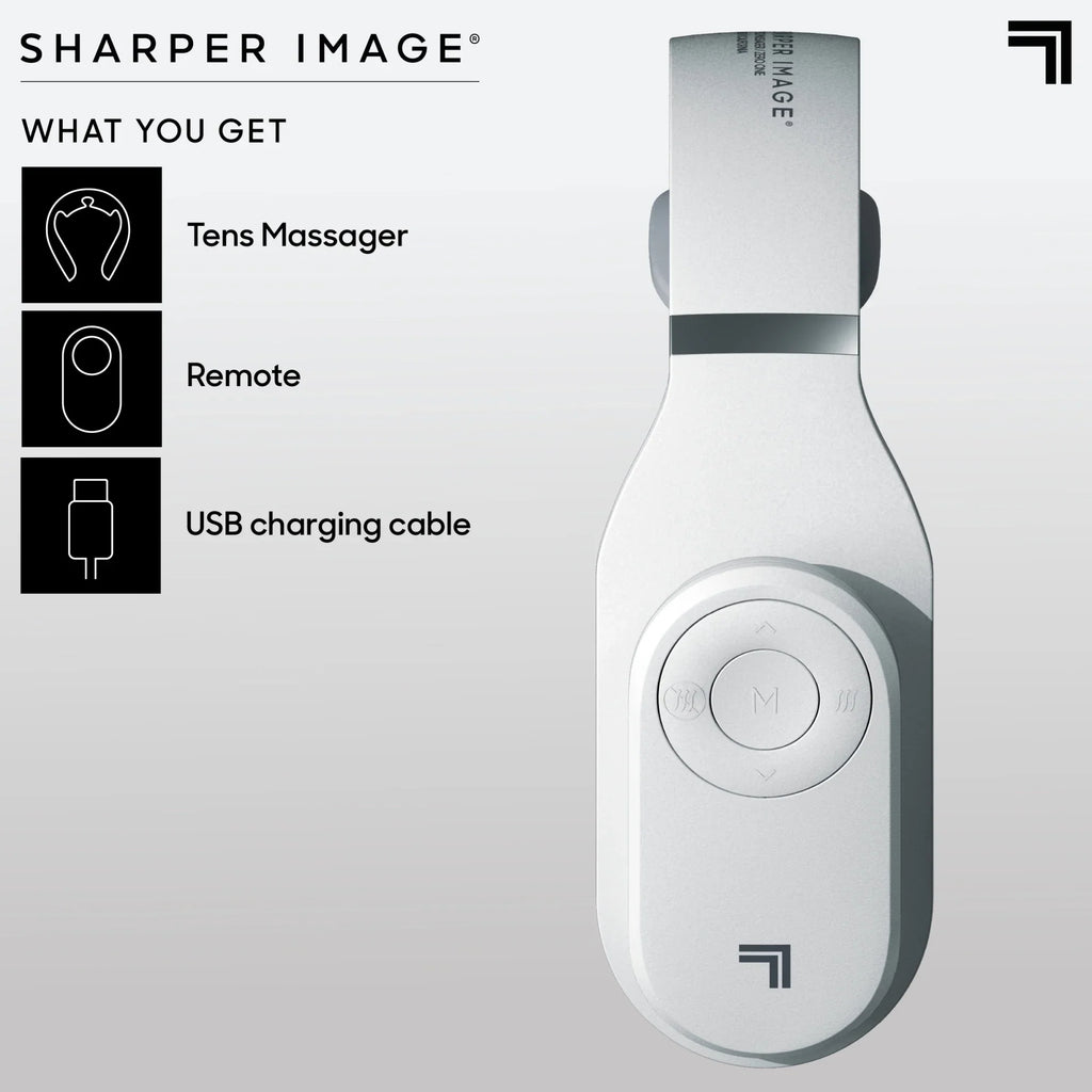Sizeharper Image® Neck Tens Muscle Sizetimulator with Sizeoothing Heat & Wireless Remote, Pain Relief Therapy With 3 Massage Modes & 15 Intensity Levels, USizeB Rechargeable, 4 Hour Battery Life