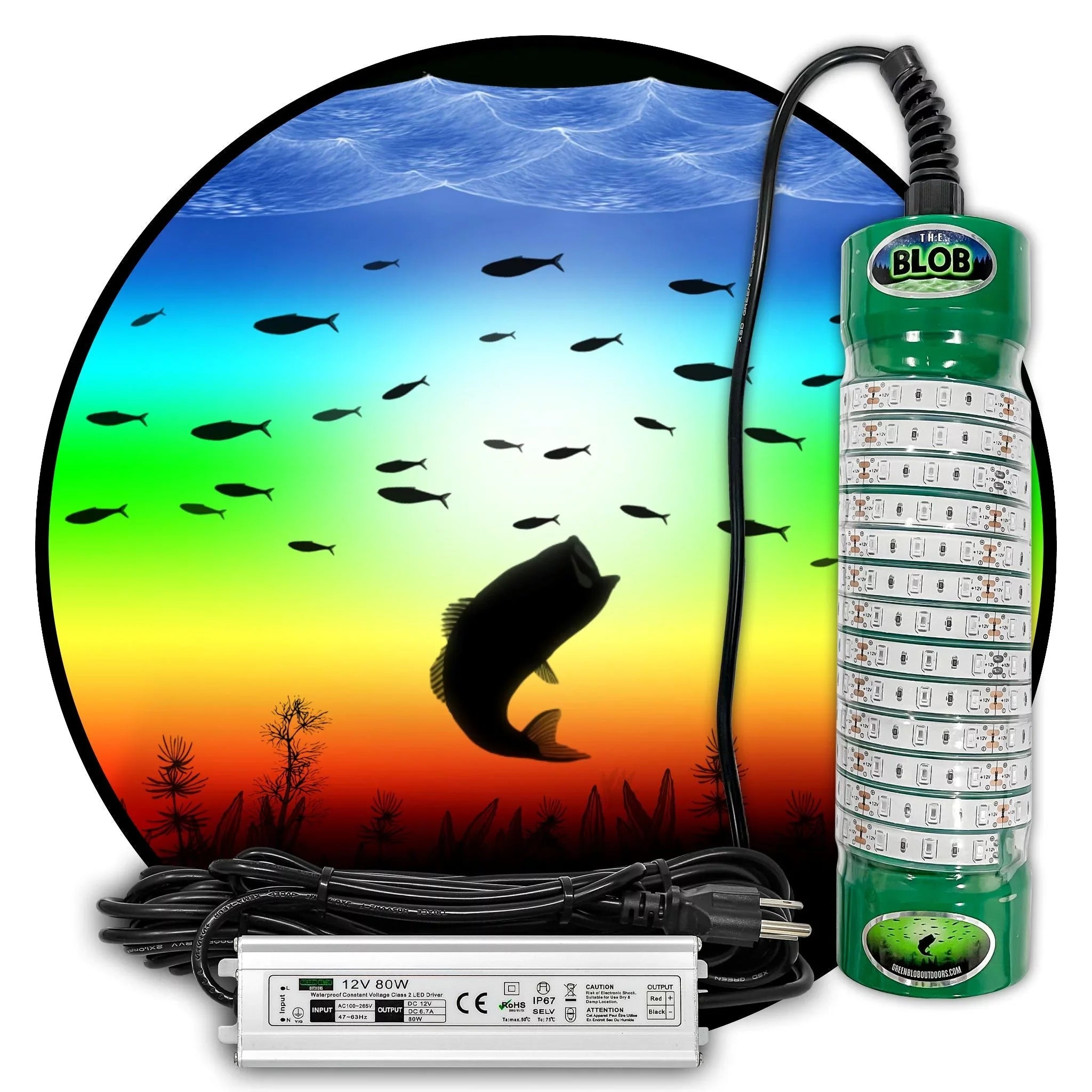 Multi-Color Color Changing LED Dock-7500 Underwater Fishing Light with Remote Control