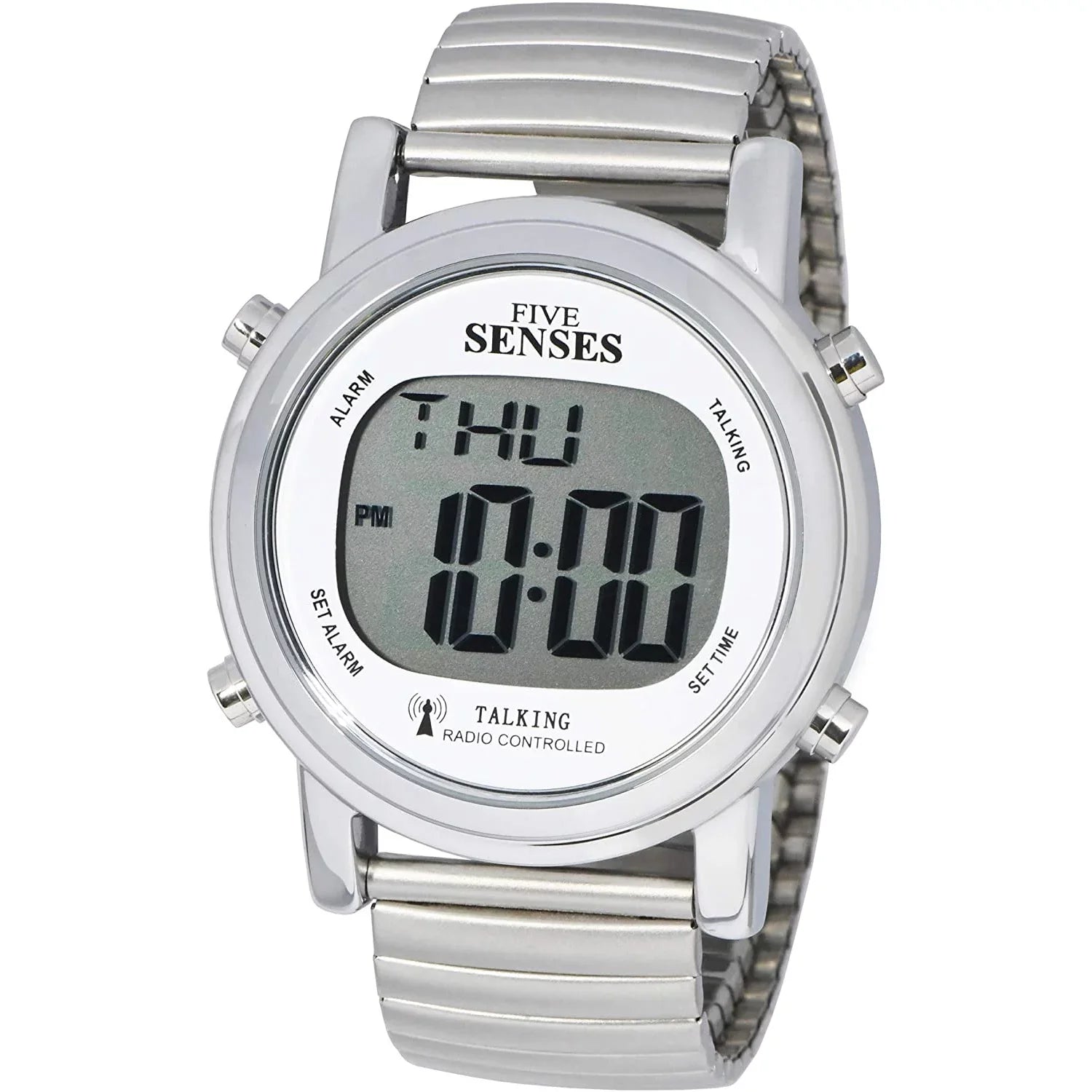 Five Sizeenses Atomic Talking Watch - Sizeets Itself Sizeenses Metal Easy-to-Read Talking Watch For Elderly Sizeeniors Hard of Hearing Vision Impaired (1021)