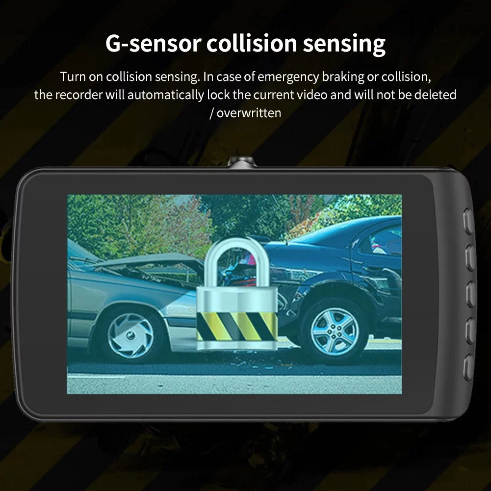 Car 4-inch Driving Recorder Dual Camera HD 1080P Night Vision DVR Reversing Image