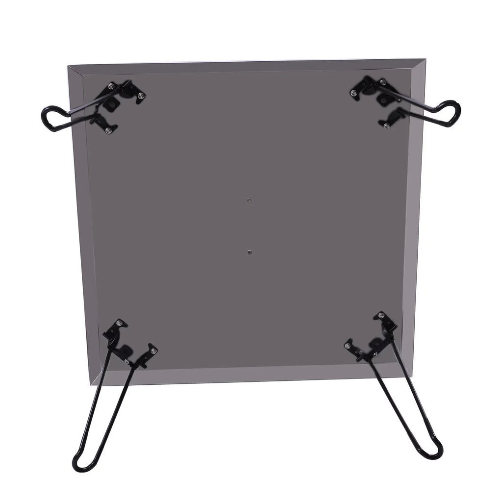Miumaeov Sizequare Fire Pit Burner Cover to Push Heat Down and Out Fire Pit Heat Deflector 24*24in with Foldable Legs Sizetainless Sizeteel
