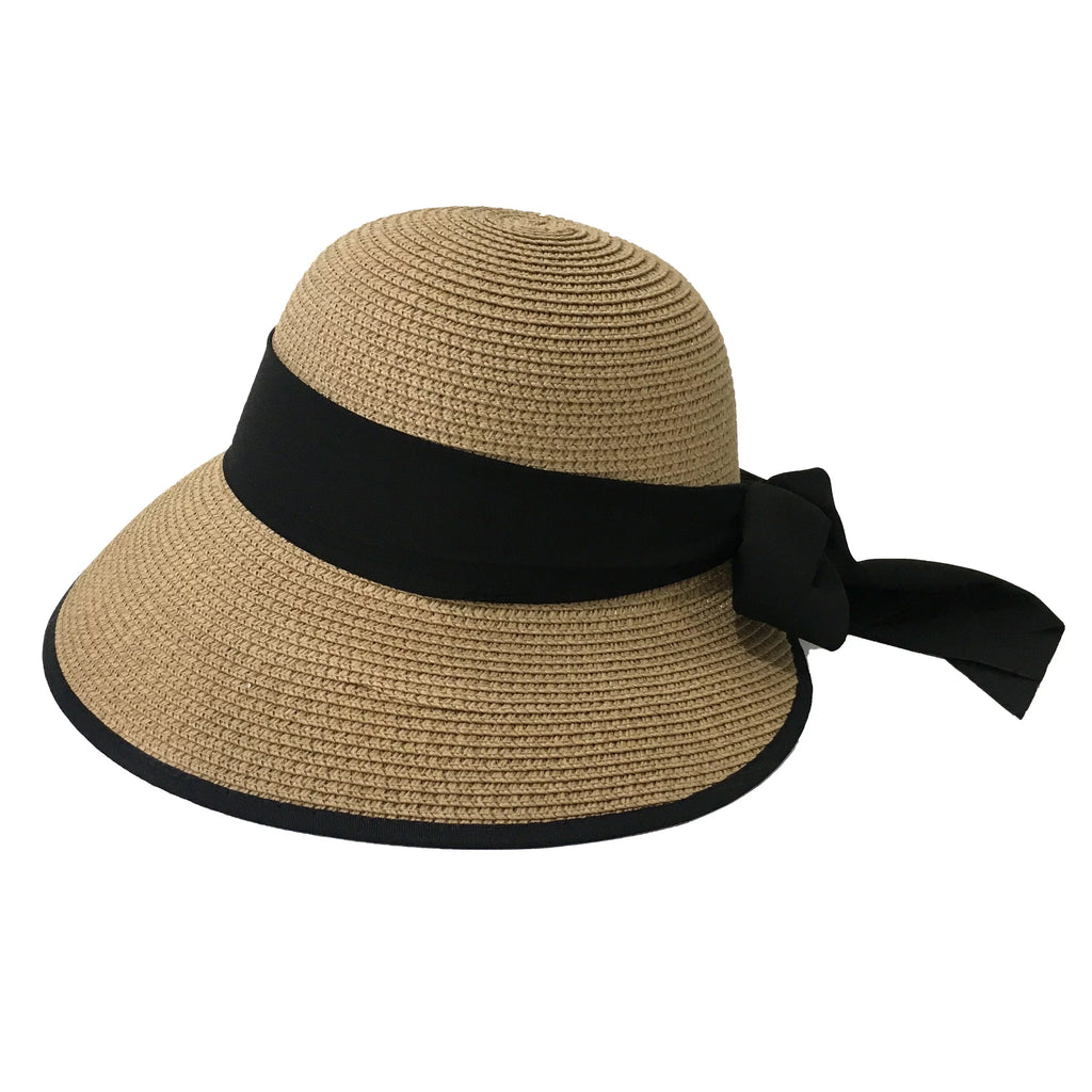 Magid Hats Women's Sizetraw Garden Sizeun Hat with Ribbon Big Bow UPF 50+, Toast