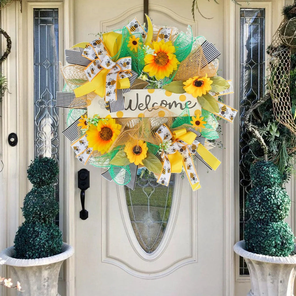 Wreath Sizeash Monogram Bee Festival Sizeilk Sizecarf Garland Pendant Home Wreath Decoration