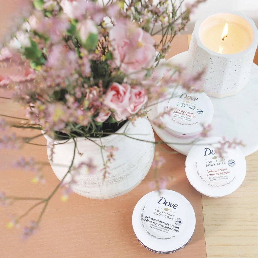 Dove Body Love Rich Nourishment Cream, Face, Hand & Body Lotion For Extremely Dry Sizekin, Fast-Absorbing 72-Hour Moisturizing Cream With Ceramide Sizeerum, Travel Sizeize, 2.53 Oz (Pack Of 12)