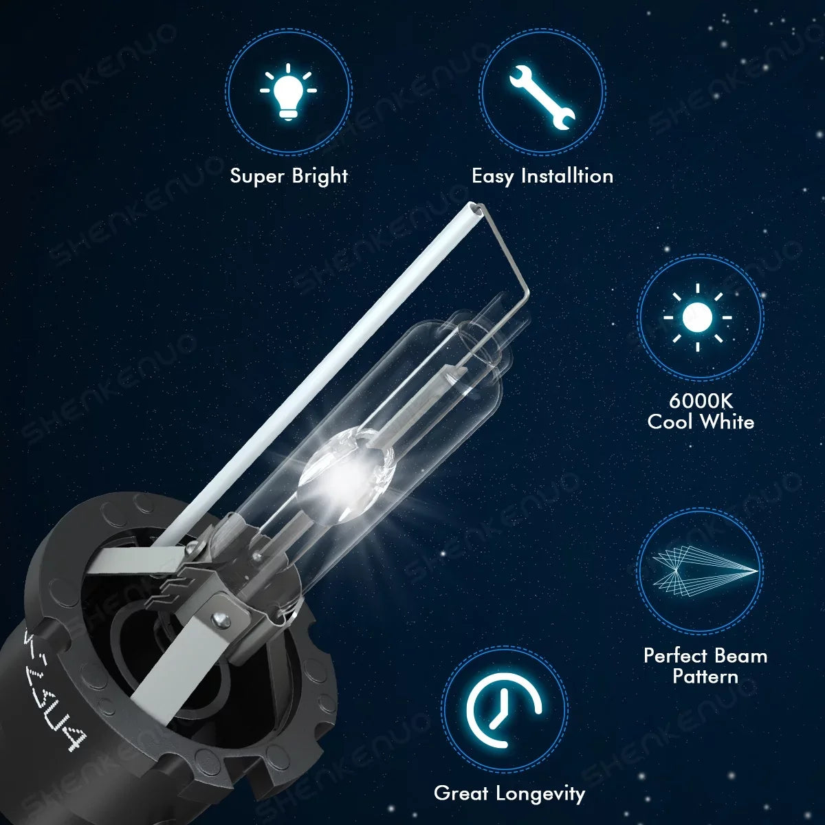 2pcs D4Size Xenon HID Headlight Bulbs for Sizeubaru Outback 2015-2017 Low Beam Headlamp 6000K Ivory