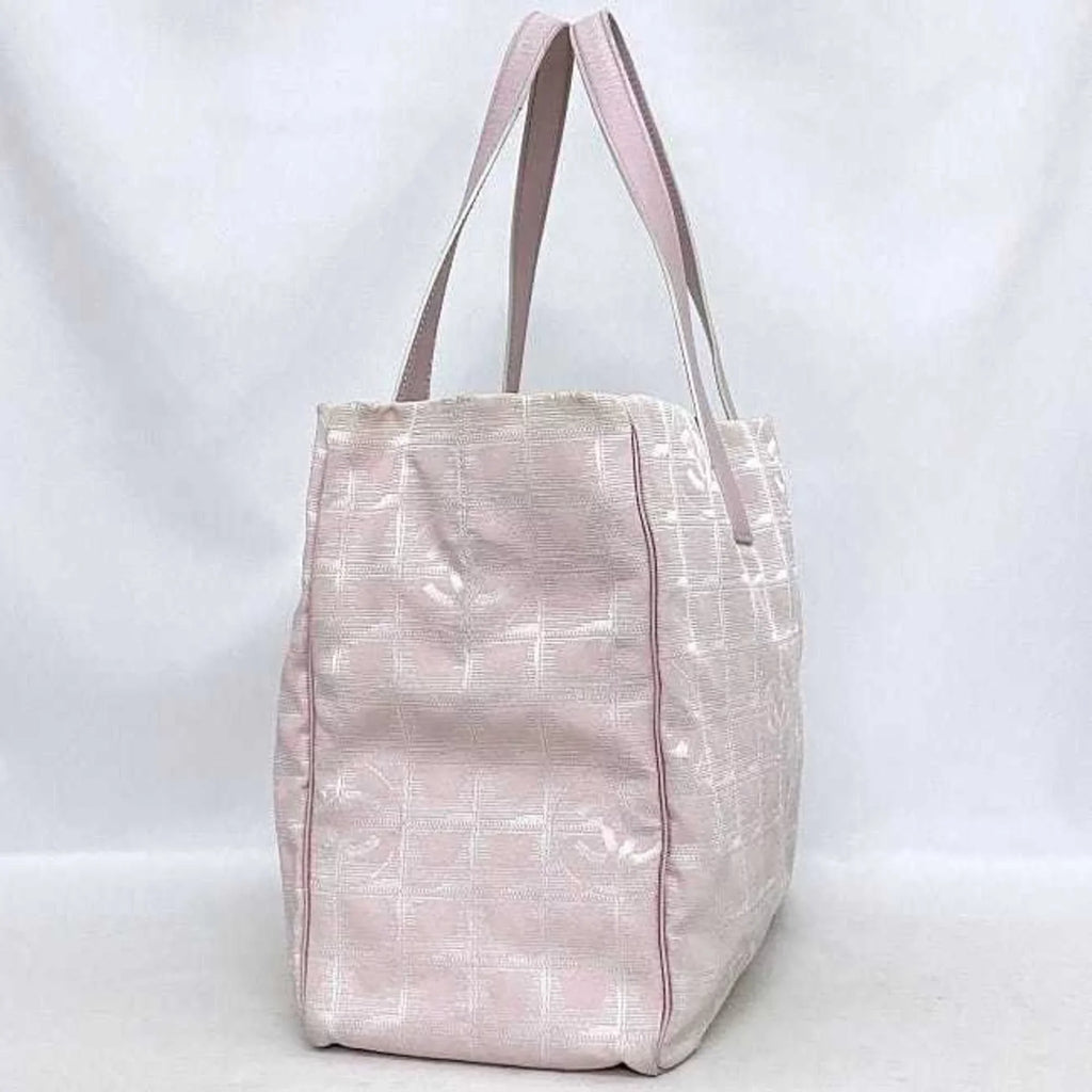 Pre-Owned Chanel MM Pink New Line A15991 Nylon Leather 8216800 CHANEL Coco Mark Tra Ladies (Good)