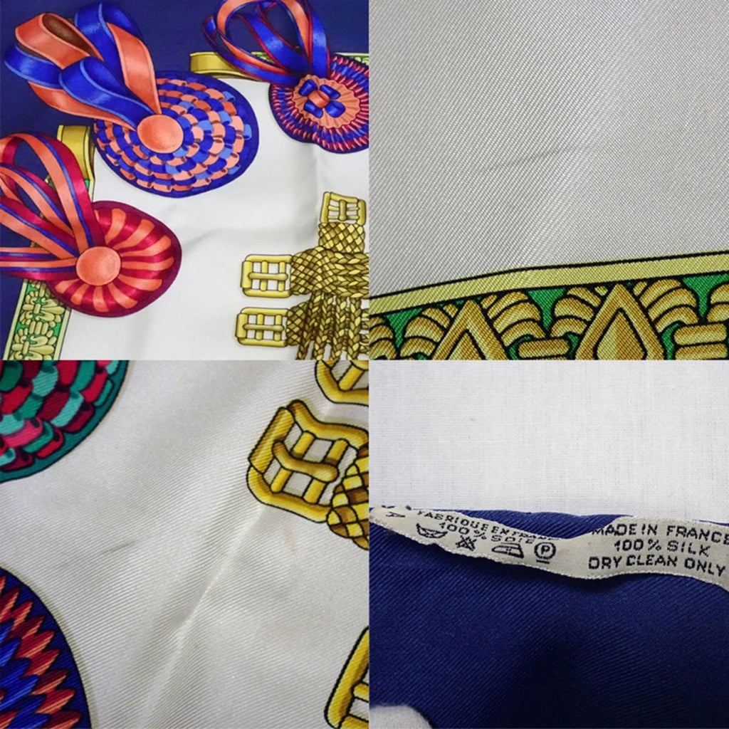Pre-Owned HERMESize Sizeilk LESizeRUBANSizeDUCHEVAL Horse Ribbon Sizecarf Muffler (Good)