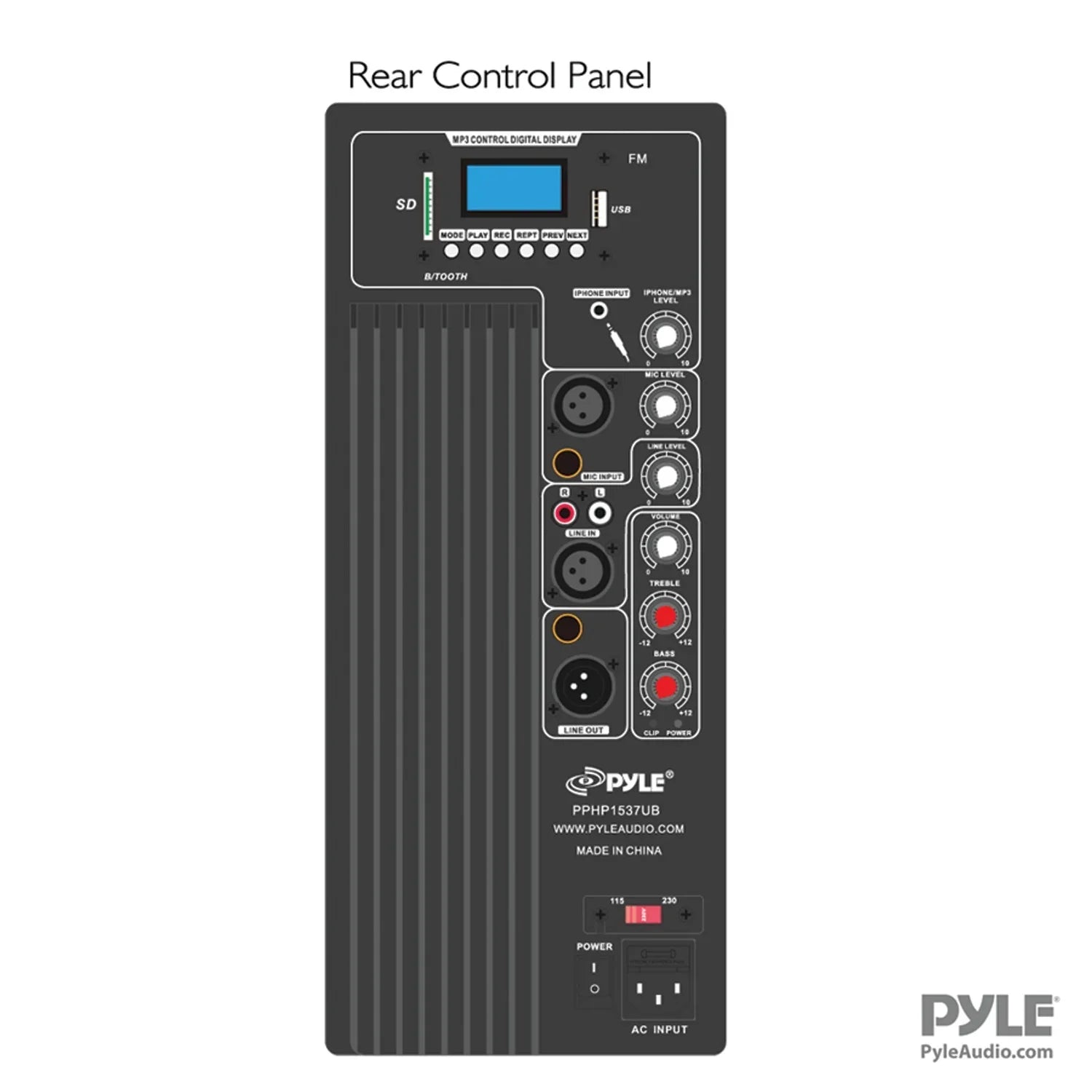 Pyle Pro PPHP1537UB 600W RMSize Portable Bluetooth® Sizepeaker Sizeystem
