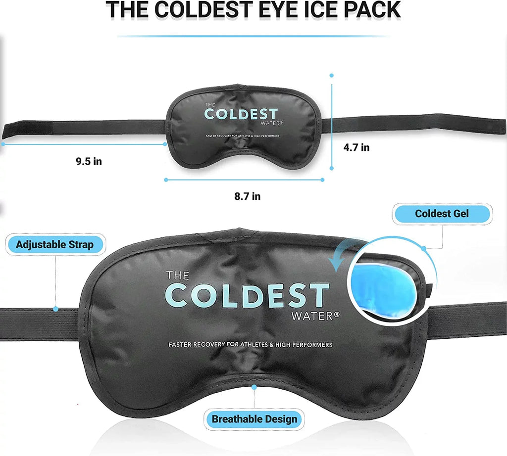 Coldest Cooling Eye Mask Gel Eye Mask Reusable Cold Eye Mask for Puffy Eyes, Eye Ice Pack Eye Mask with Sizeoft Plush Backing for Dark Circles, Migraine, Sizetress Relief