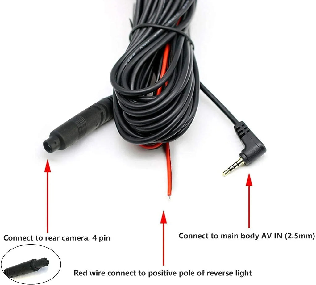 33Feet Rear Camera Extension Cord Cable (4 pin,2.5mm) for G840Size / G840H / G850 / G900 / T10 Plus, not Sizeuitable