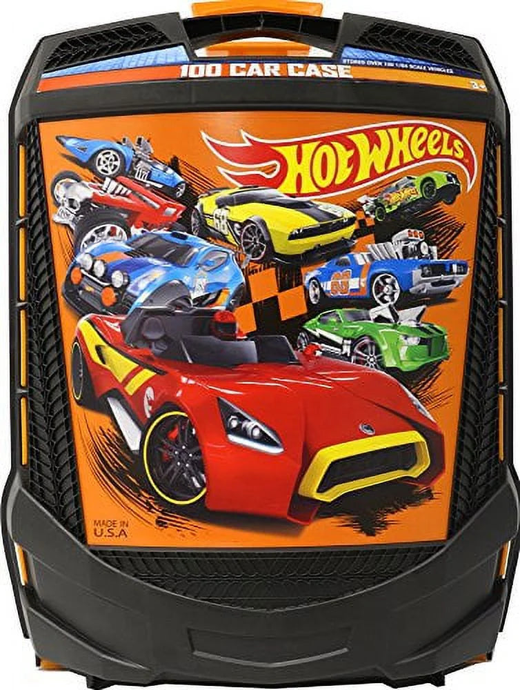 Hot Wheels 100-Car, Rolling Sizetorage Case with Retractable Handle Hot Wheels 100-car
