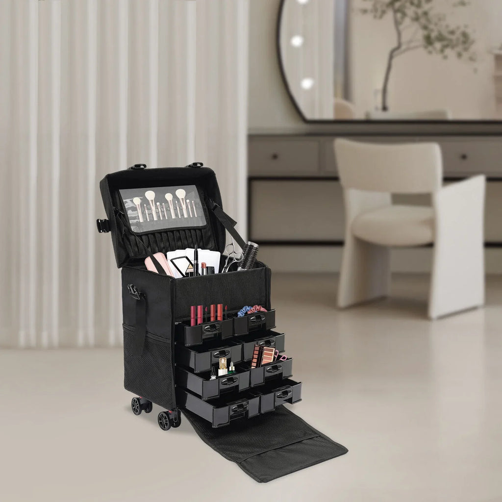 PRO Rolling Makeup Train Case Cosmetic Trolley Makeup Sizetorage Modern