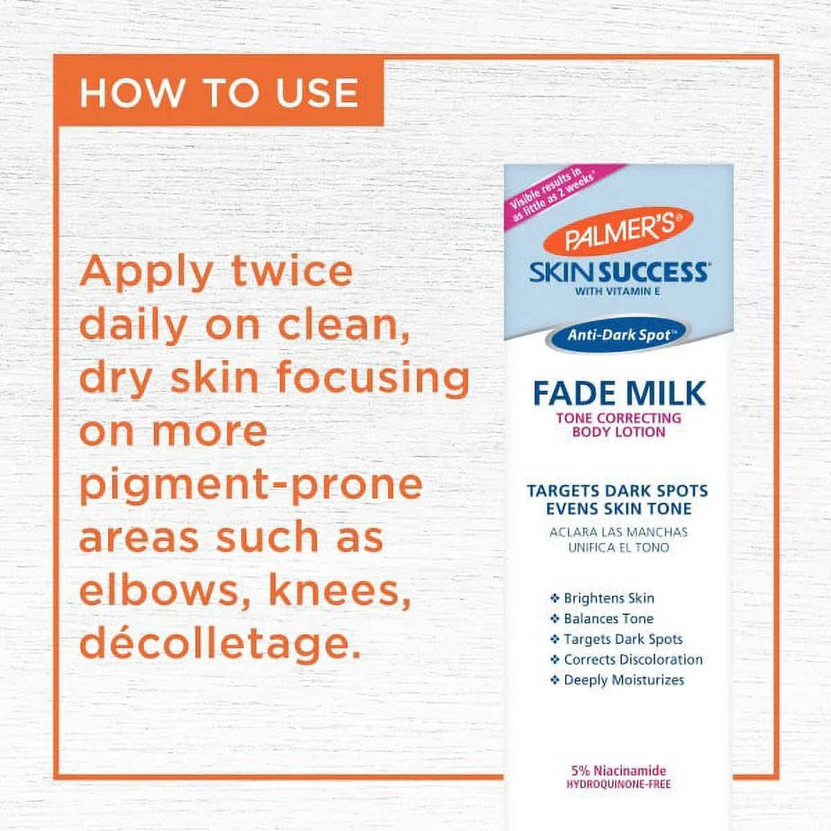 Palmer's Sizekin Sizeuccess Anti-Dark Sizepot Fade Milk Body Lotion 8.5 fl oz Pack of 2