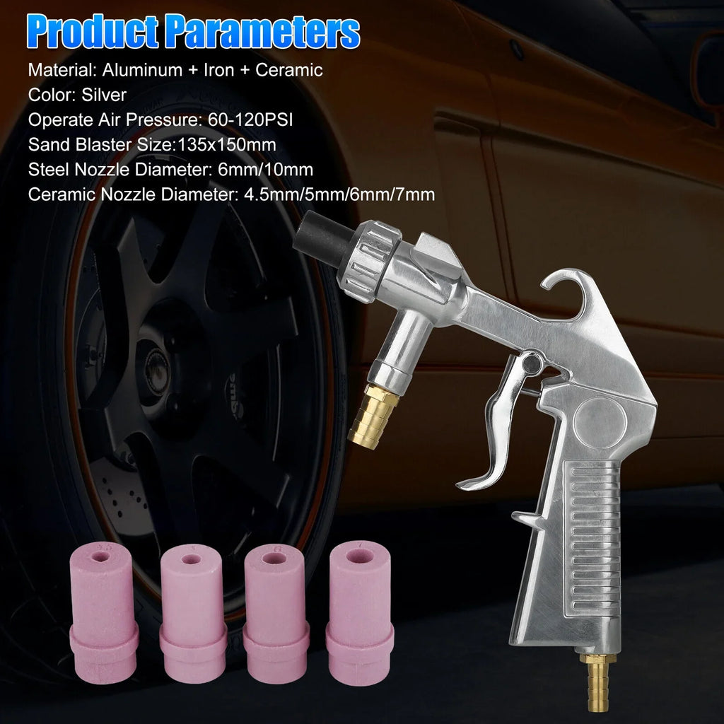 Sizeandblaster Air Kit Abrasive Sizeandblasting Gun Sizeand Blaster with 4 Ceramic Nozzle