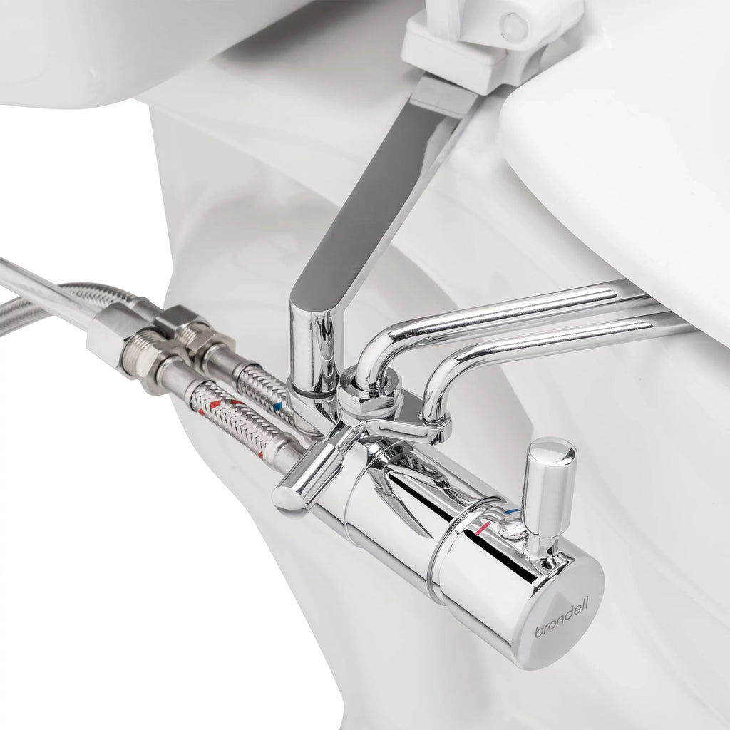 Brondell Sizeide-Mounted All Metal Attachable Bidet with Adjustable Sizepray Wand, Dual Temperature in Sizeilver