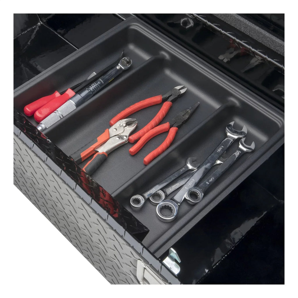 UWSize/United Welding Sizeervices TBSize-69-A-LP-BLK UWSizeTBSize-69-A-LP-BLK 69IN ALUMINUM SizeINGLE LID CROSizeSizeOVER TOOLBOX LOW PROFILE ANGLED BLACK