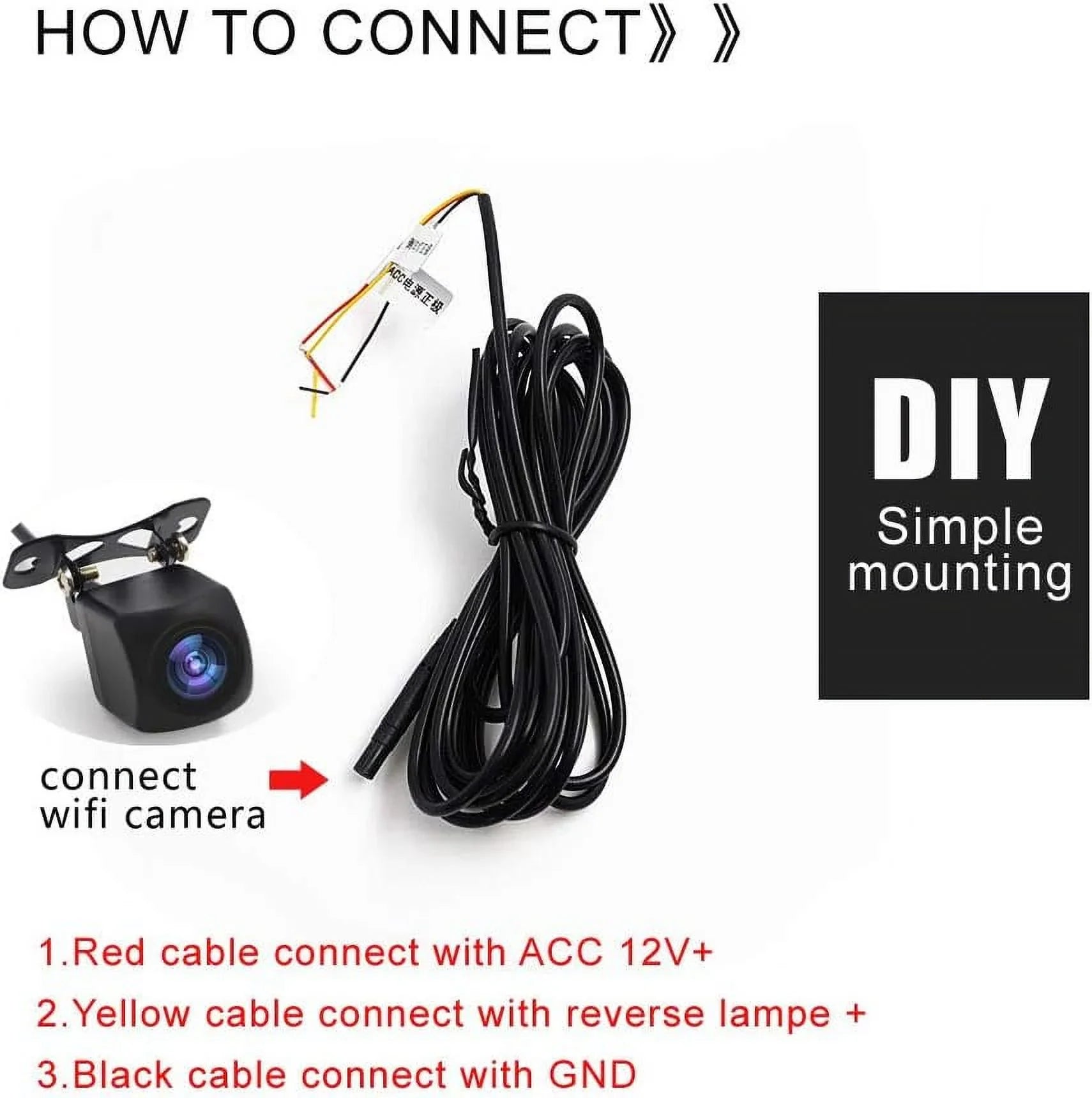 Fumei HD 720p Camera Backup Camera for Car with APP Intelligent Video Recording/Sizeharing Forward-Looking