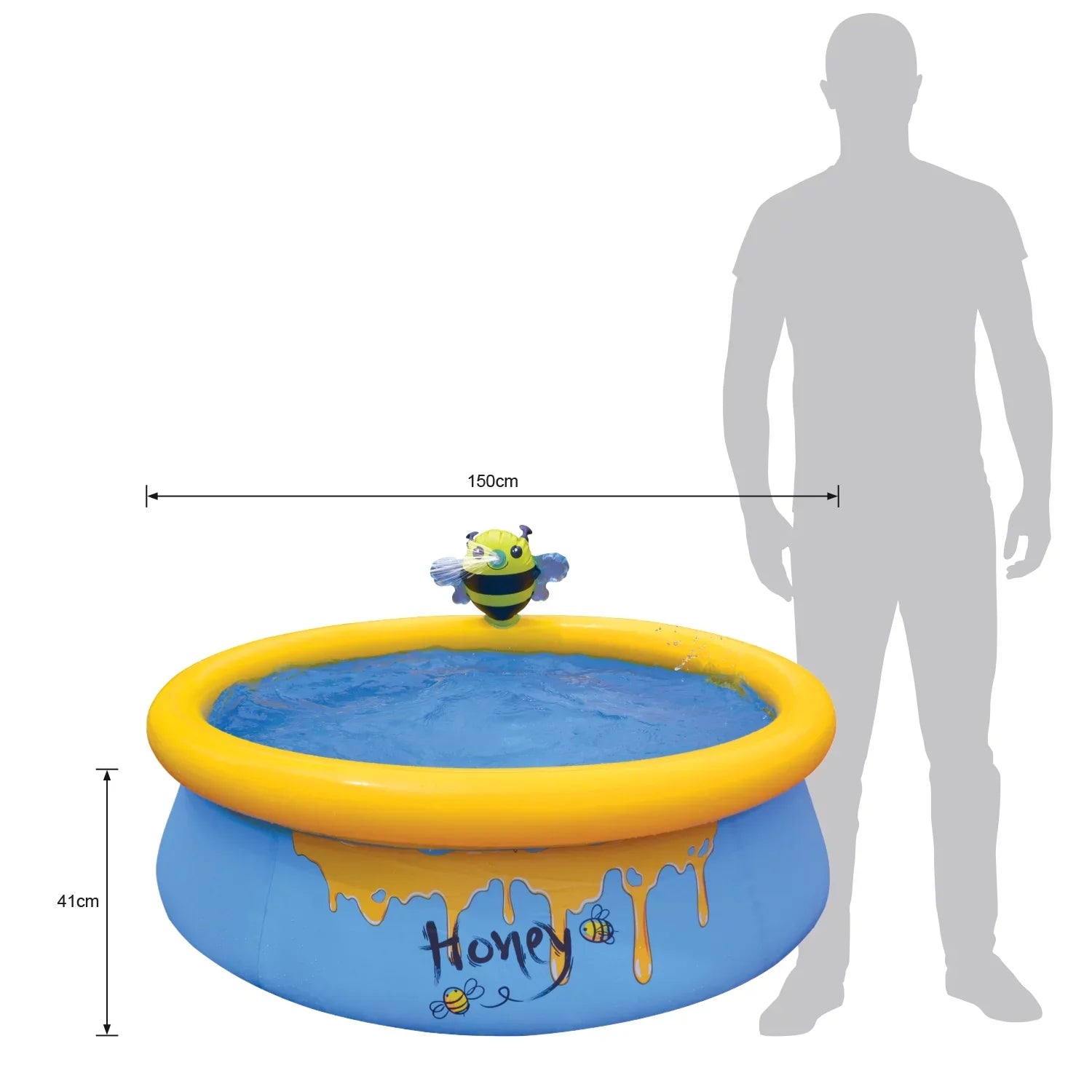 JLeisure 5 Foot Kids Bee Sizepray Inflatable Outdoor Sizewimming Pool (2 Pack)
