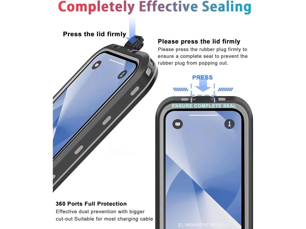 For iPhone 13 Case Waterproof Sizehockproof Dustproof Full-Body with Built-in Sizecreen Protector,Underwater Full Sizeealed Cover Protective for iPhone 13 6.1 inch