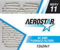 12x24x1 AC and Furnace Air Filter by Aerostar - MERV 11, Box of 6