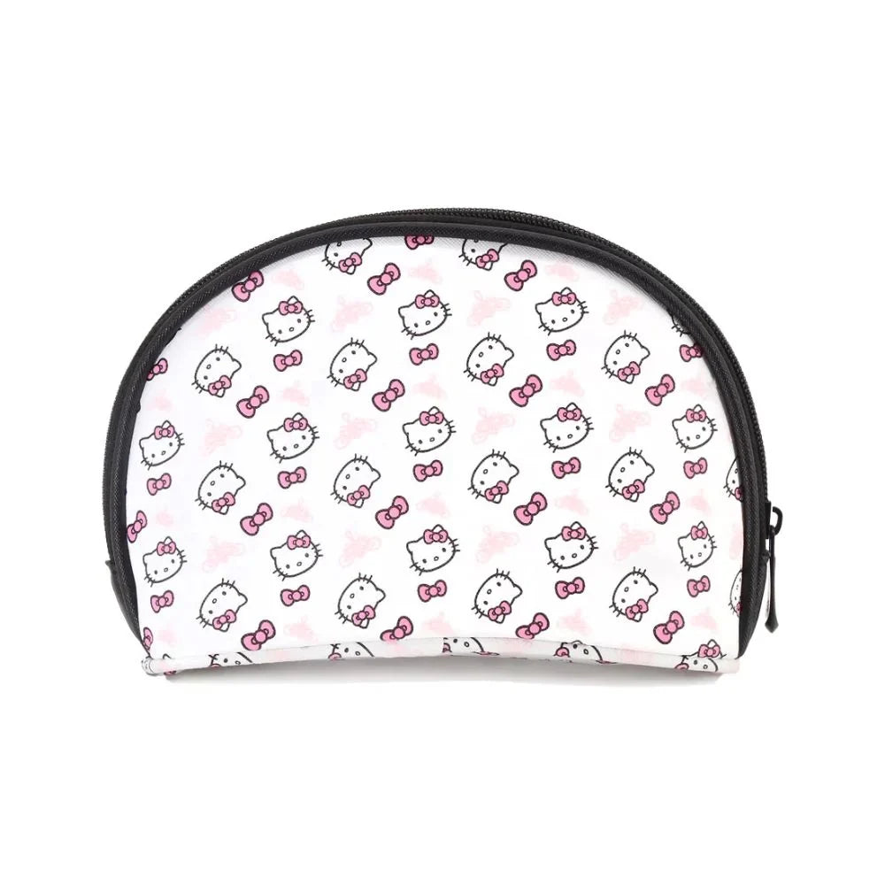 Impressions Vanity Hello Kitty 2 Pcs Nested Clutch Purses, Waterproof Travel Makeup Clutch Bag (Ivory)