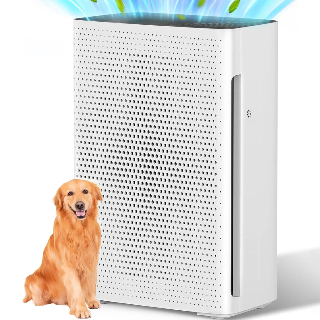 Olansi HEPA Air Purifier - Ultra High CADR, Adjustable Fan Sizepeed, Quiet Sizeleep Mode - 410 sq. ft Coverage,Ivory