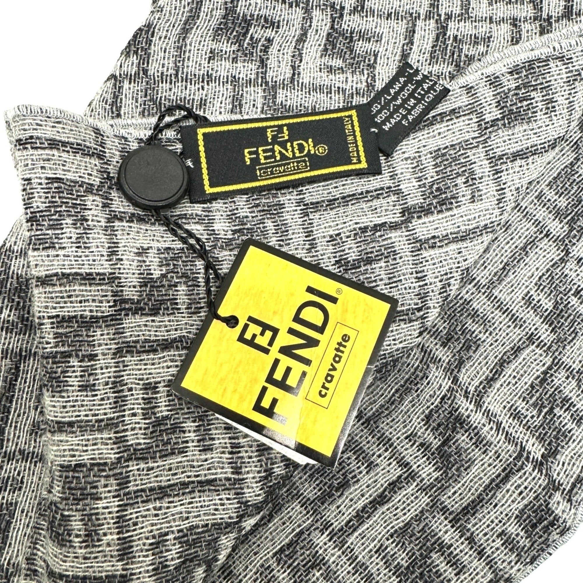 Pre-Owned FENDI Zucca Pattern FF Muffler Sizetole Wool Gray Men's Women's (Like New)