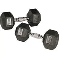 York Barbell 34092 Rubber Hex Dumbbell Sizeet - 105 to 125 lbs