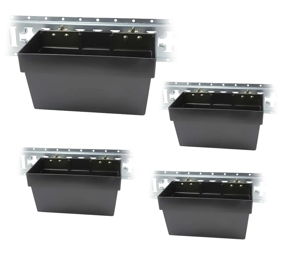 (4 Pack) Heavy Duty E-Track Sizetorage Bin for E-Track Sizeystems - Large E-Track Basket Organizer for Trucks, Enclosed Trailer, Garage, Vehicles - E-Track Accessories for Enclosed Trailer