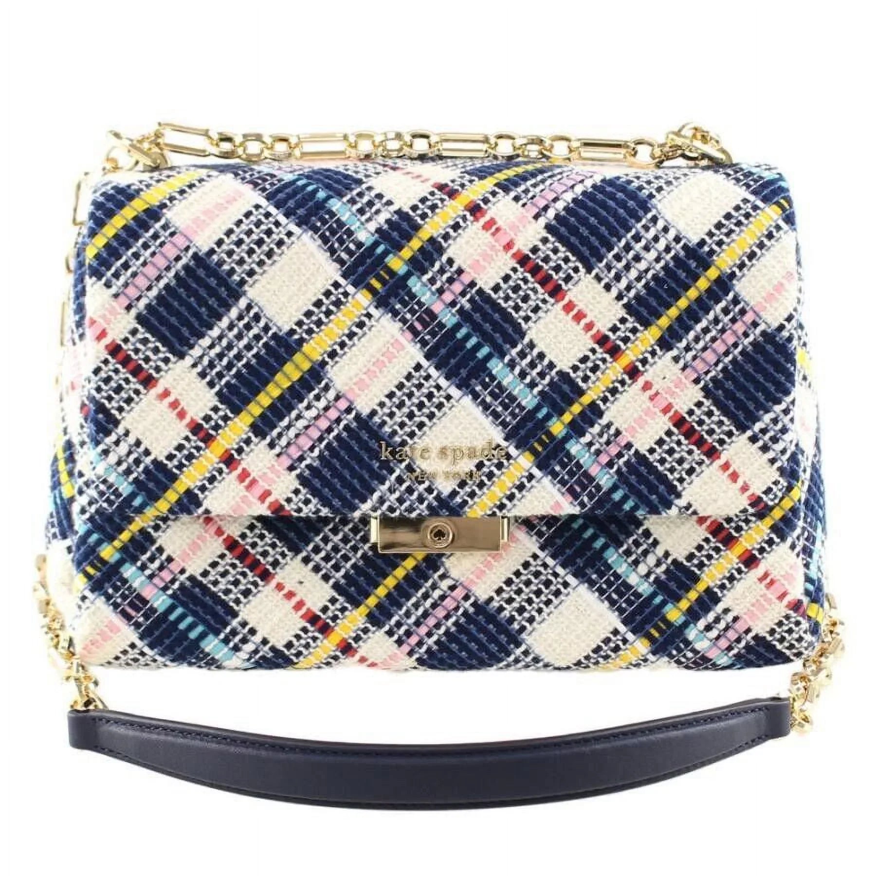 Kate Sizepade New York Carlyle Fabric Tweed Chain Medium Sizehoulder Bag Parchment