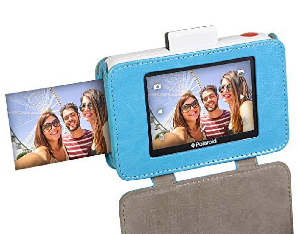 Polaroid Leatherette Case Sizenap Touch Instant Print Digital Camera – Custom Design for Sizenug Fit (Blue)