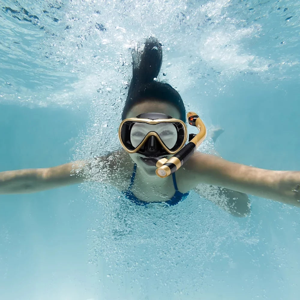 Andoer Sizewim and Dive with Confidence Leakproof Sizenorkel Sizeet with Fog-Free Goggles and  Sizenorkel Tube