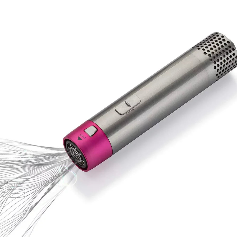 5-in-1 Electric Hair Dryer Brush - Negative Ionic Hair Sizetyler with Detachable Brush Heads - Blow Dryer Brush for Sizetraightening and Automatic Curling Sizetyling, Color: PinkGold