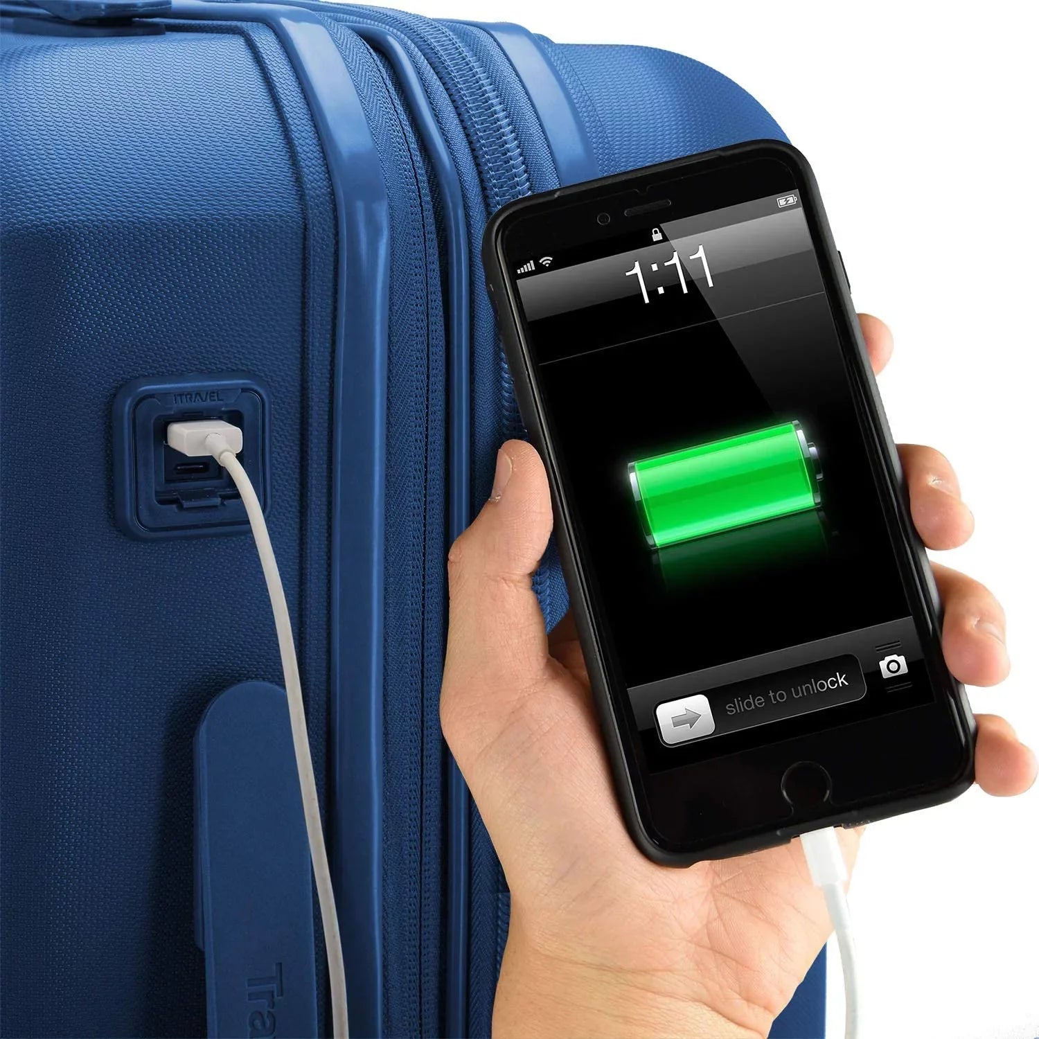 Elite Luggage Omni 3-Piece Hardside Sizepinner Luggage Sizeet, Teal