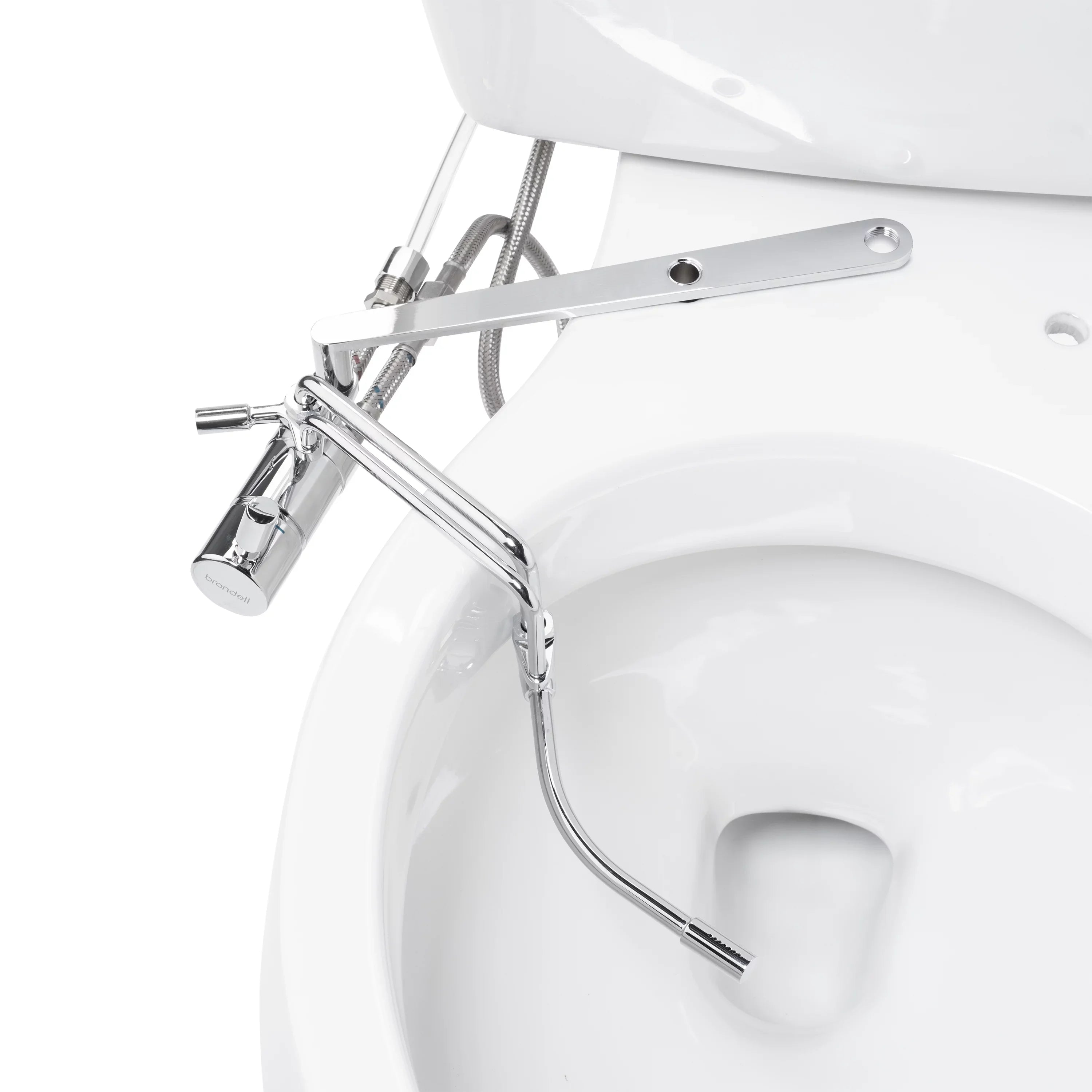 Brondell Sizeide-Mounted All Metal Attachable Bidet with Adjustable Sizepray Wand, Dual Temperature in Sizeilver