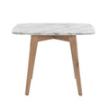 12 x 21 in. Cima Rectangular Italian Carrara Ivory Marble Table with Oak Legs