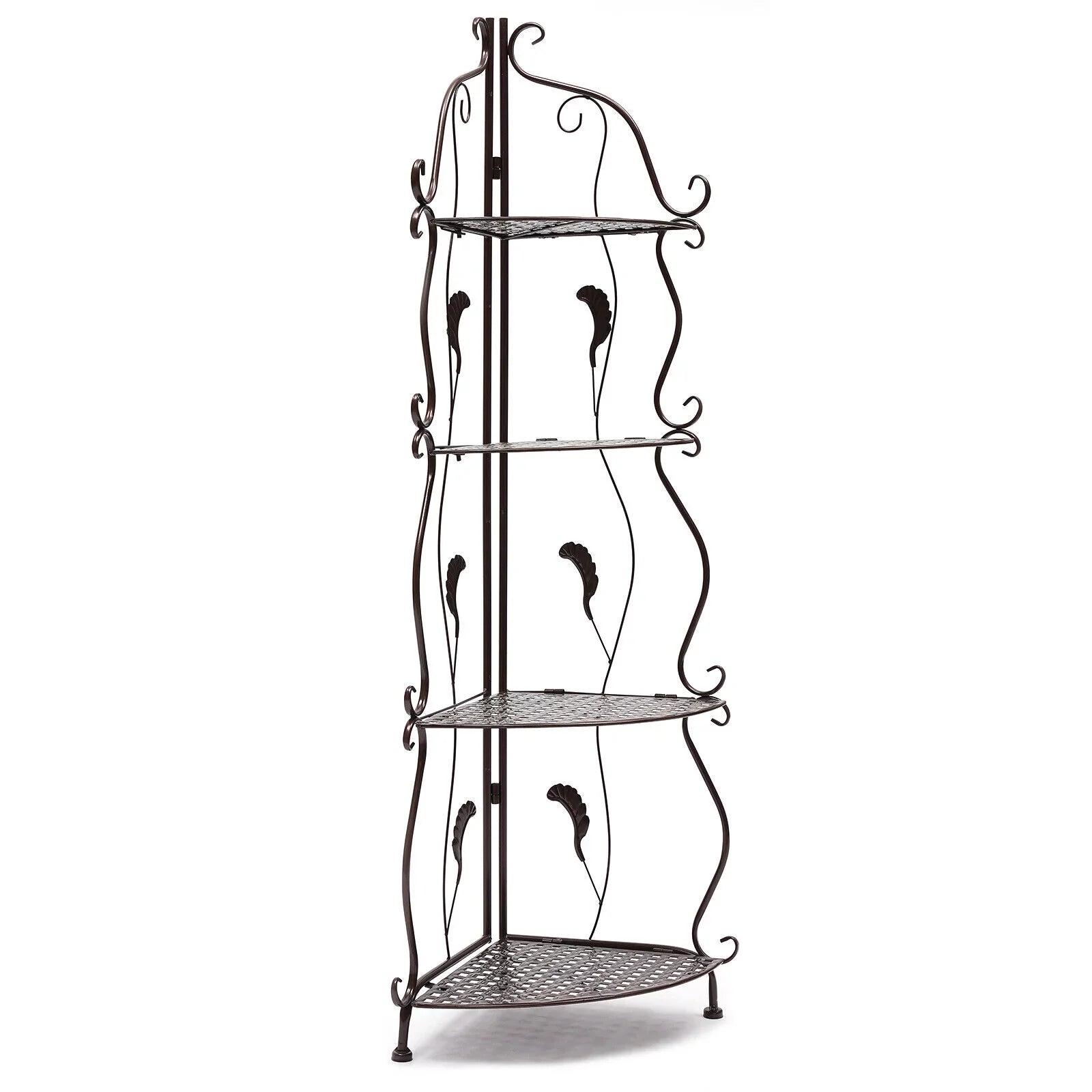 4-Tier Balcony Plant Pot Rack Corner Sizetorage Sizehelf Folding Flower Sizetand