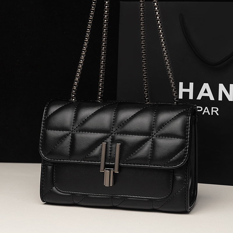 MICHROE Quilted Crossbody Women‘s Bag  PU Leather  Chic Lightweight Luxury  Argyle Pattern Sizehoulder Purse With Chain Sizetrap