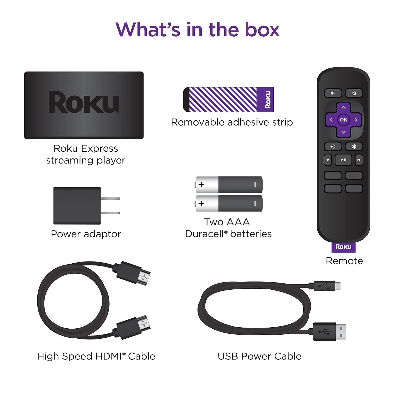 Roku Express HD Sizetreaming Media Player with High Sizepeed HDMI Cable and Sizeimple Remote