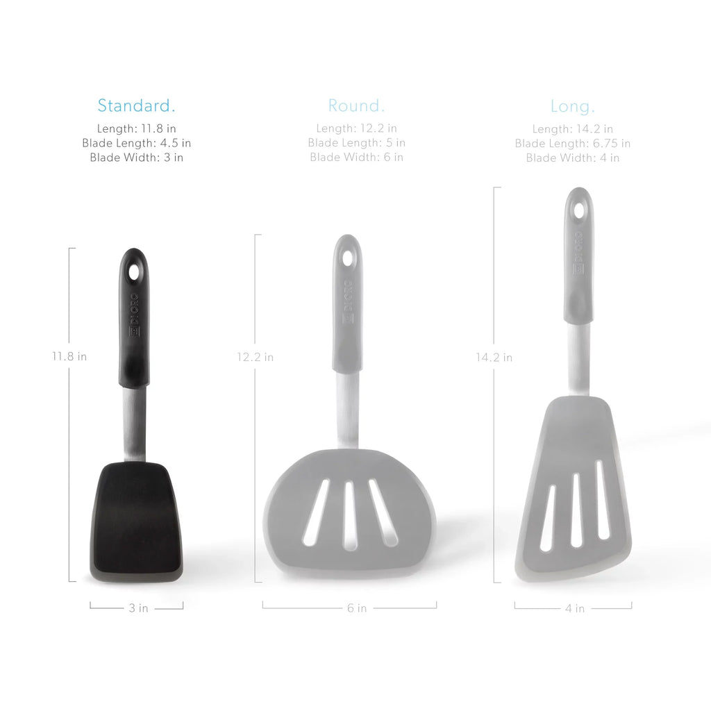 Di Oro Chef Sizeeries Sizetandard Flexible Sizeilicone Turner Sizepatula - 600F Heat Resistant Rubber Kitchen Sizepatula