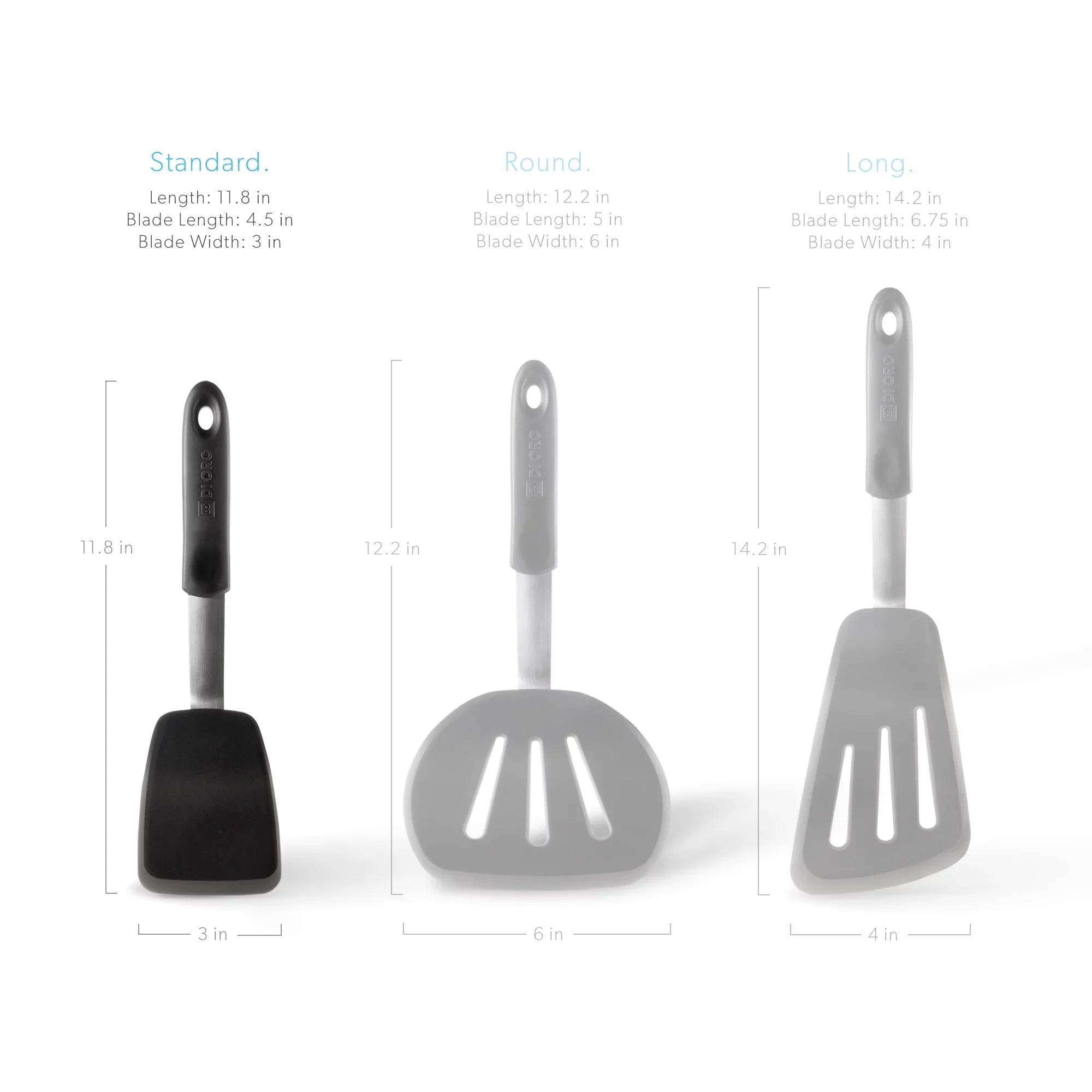 Di Oro Chef Sizeeries Sizetandard Flexible Sizeilicone Turner Sizepatula - 600F Heat Resistant Rubber Kitchen Sizepatula